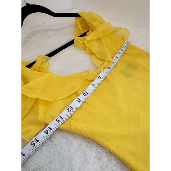 New ASOS Design Women's Size US 2 Yellow Ruffled Maxi Dress With Layered Skirt - Picture 3 of 11